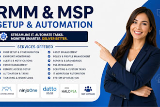 setup and automate rmm connectwise ninjaone datto rmm halopsa and msp software
