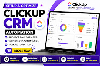 setup clickup CRM clickup automation project management workflow task automation