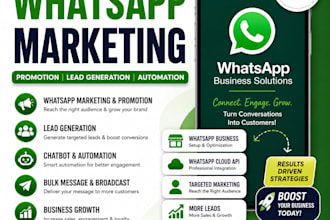 do whatsapp marketing, bulk dm, with promotion, lead generation and  automation