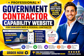 design a government contractor capability website for sam gov and federal bids