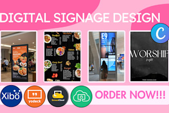 design digital signage screens optisigns yodeck screencloud xibo rise tv menu