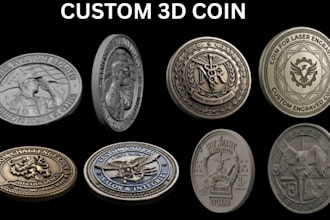 sculpt custom 3d coin, medallion, bas relief stl for 3d printing