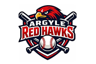 create creative good looking hawk and baseball  logo design