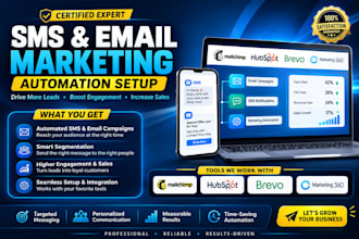setup sms and email marketing automation mailchimp hubspot marketing 360 brevo