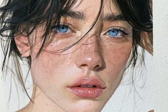 watercolor portrait painting, photo to watercolor portrait