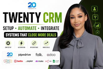 setup twenty crm pipedrive zoho twilio folk crm odoo crm and zapier integration