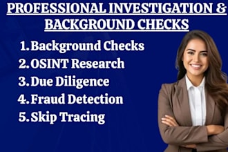 do online investigation, osint research, and background checks