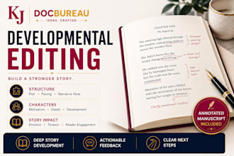 provide developmental editing for your book or manuscript