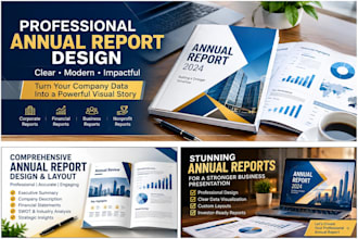 design a professional annual report, company report and business report