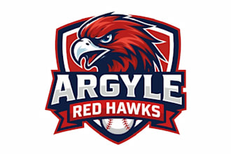 create graceful fantastic hawk and baseball logo design