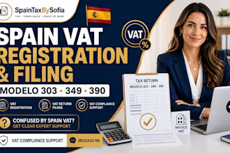 register spain vat and file modelo 303, 349 and 390 tax returns