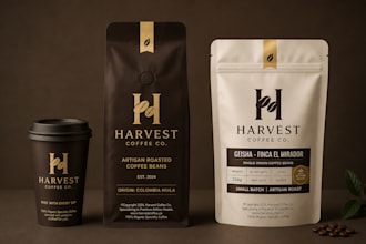 design premium coffee packaging,coffee label pouch, bag and product label design