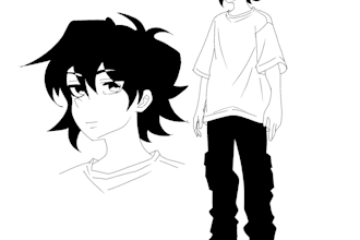 create anime character art manga illustrations line art and 2d character design