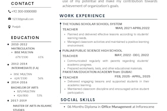 design, edit, and format professional resume and CV