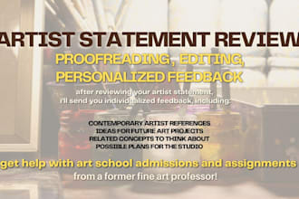 proofread your artist statement and give feedback