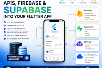 integrate apis, firebase and supabase into your flutter mobile app