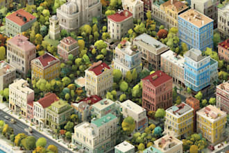 draw a unique vector or isometric map