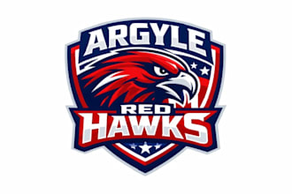 create wonderful excellent hawk and baseball logo design