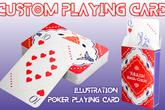 custom playing cards, card game art poker cards 52 card deck playing card design