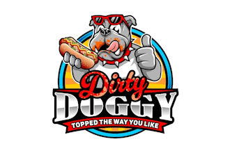 create attractive and imagination hot dog logo design
