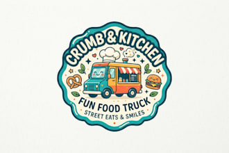 design a fun food truck logo for your brand