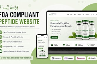 build fda compliant peptide website research website woocommerce peptide website