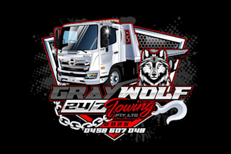 create fantastic gorgeous transport and wolf logo design