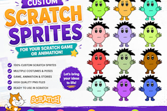 create custom scratch sprites for your scratch game or animation
