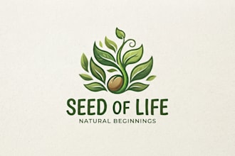 design a natural seed logo for your brand