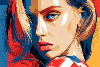 create a unique awesome pop art illustration
