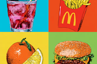 create professional food pop art artwork