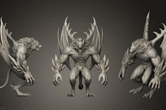 do 3d horror character model, 3d animal animation, 3d creature model and rigging