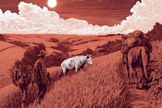 create a custom retro linocut illustration