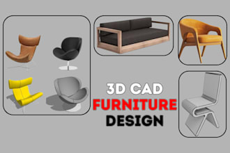 create 3d furniture design and photorealistic rendering for bed, sofa, chair