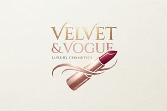 design a glamorous lipstick logo for your brand