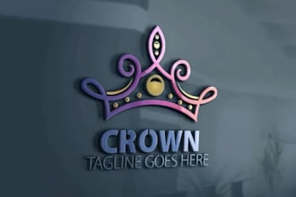 design a beautiful princess logo with elegant, magical, and luxury