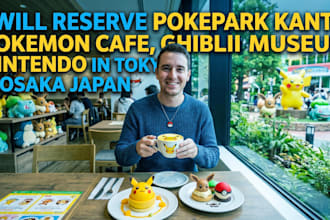 reserve pokepark kanto pokemon cafe, ghibli museum nintendo in tokyo osaka japan