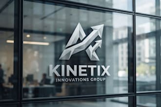 design a modern glass window logo for your brand