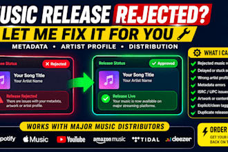 fix rejected music distribution and metadata issues on spotify