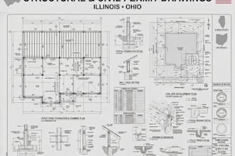 provide signed and sealed civil and structural permit drawings for illinois,ohio