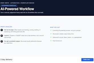 build an ai powered report or workflow using claude or chatgpt