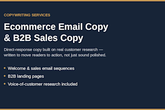 write ecommerce email copy and b2b sales copy