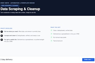 scrape and clean business data into a ready to use spreadsheet or CRM