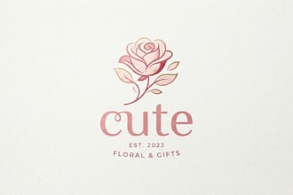 design an elegant rose logo for your brand