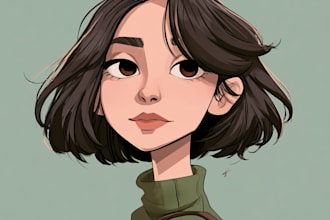 create a fun and professional cartoon portrait