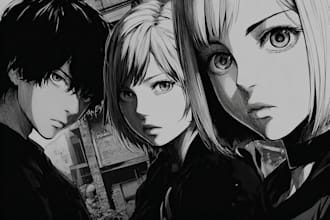 make japanese anime and manga illustration