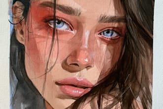 watercolor portrait painting, photo to watercolor portrait