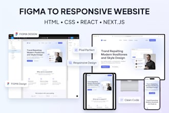 build a responsive react js website with modern UI