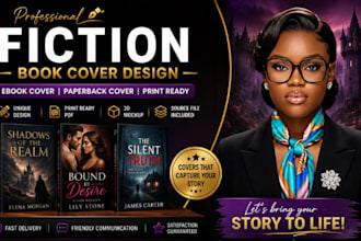 design a fantasy, romance, thriller or fiction book cover