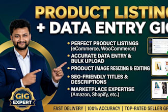 do professional product listing and data entry